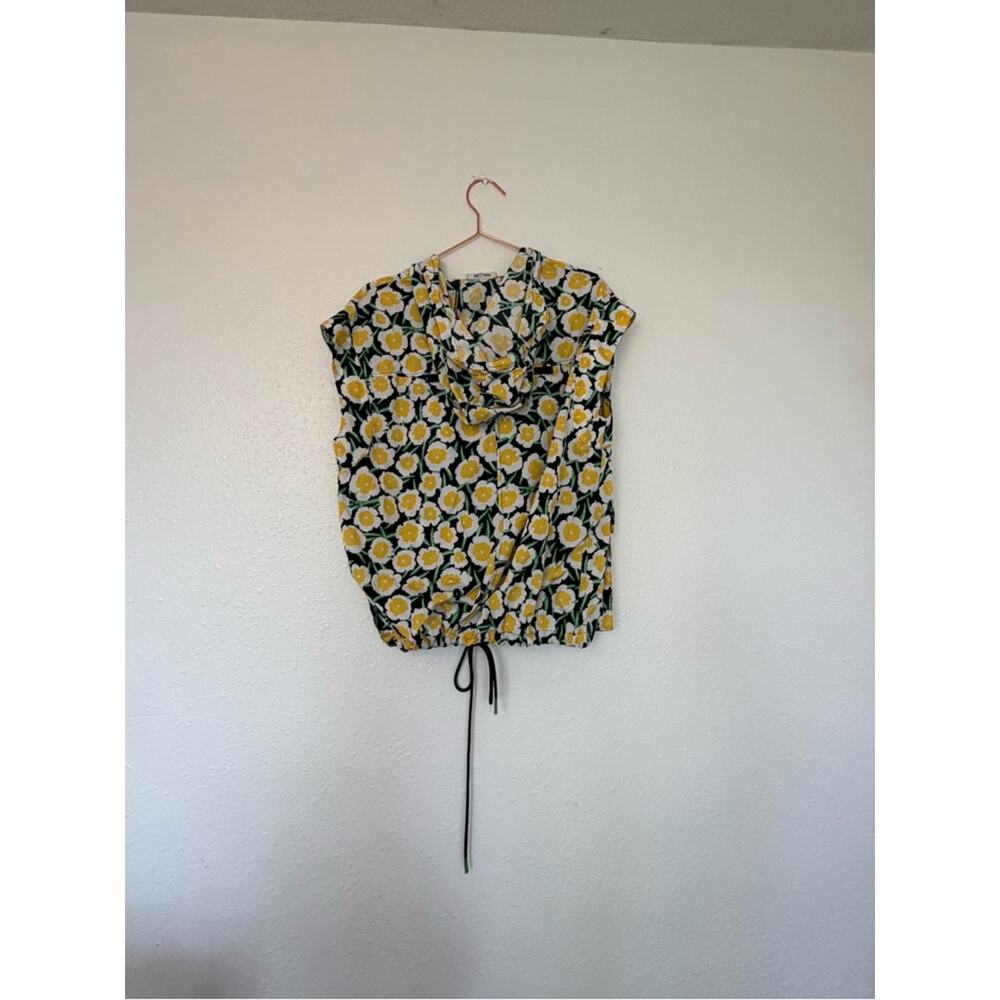 Diane Von Furstenberg target collab Yellow Floral Short-Sleeve Button Vest - Picture 5 of 7